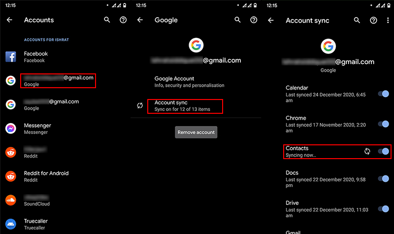 Using a Google Account to transfer contacts from Android to iPhone
