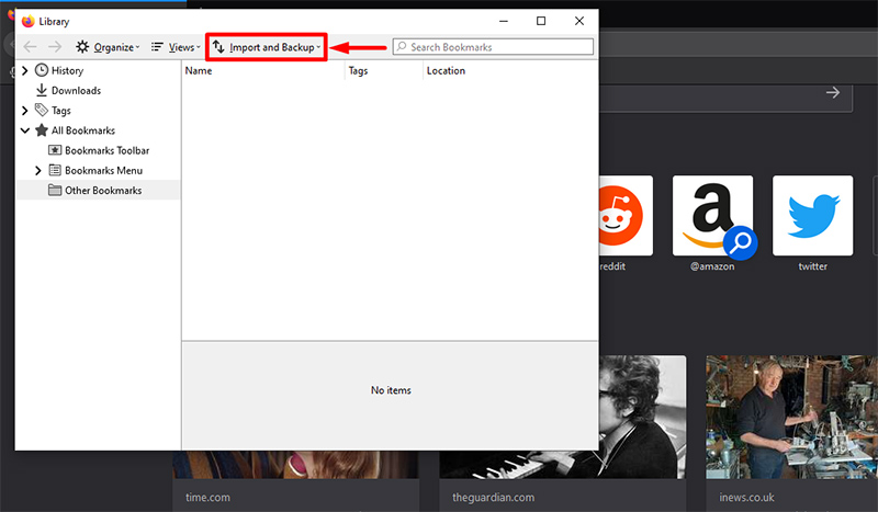 Import Bookmarks from Chrome to Firefox Using HTML file