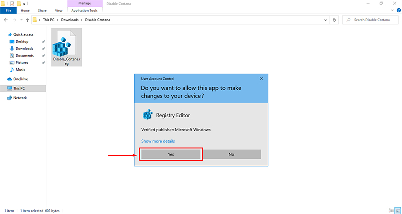 Disable Cortana in Windows 10 Using Registry File