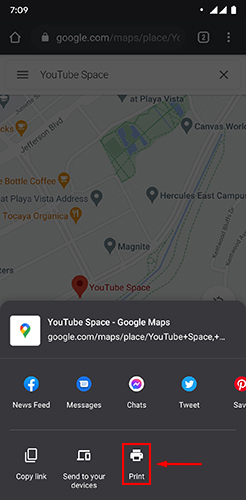 How to save Google Maps location as PDF on Android